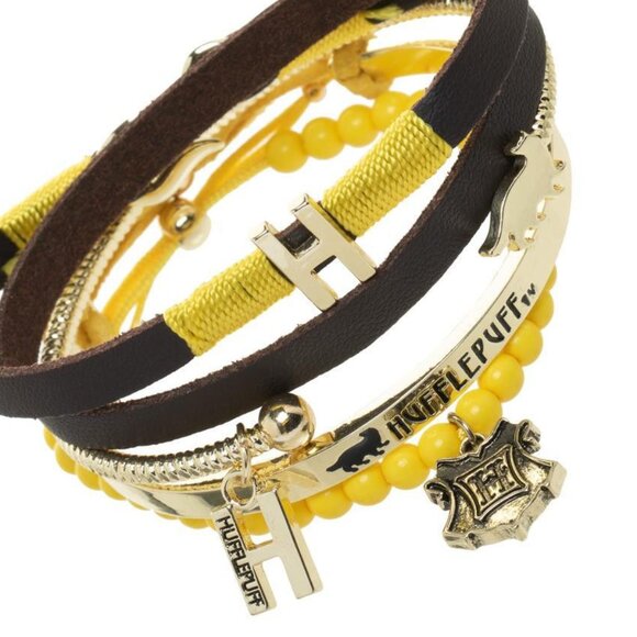 Harry Potter Hufflepuff Friendship Bracelet 4 Pack Set - Wizarding World Gifts - Picture 3 of 4